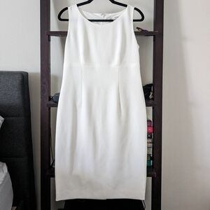 Kasper Women's Stretch Crepe Sleeveless Sheeth Neck Dress